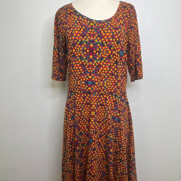 Robe Maxi LuLaRoe Taille S Multicolor Stained Glass - Neuf Avec étiquettes - Design Vitrail